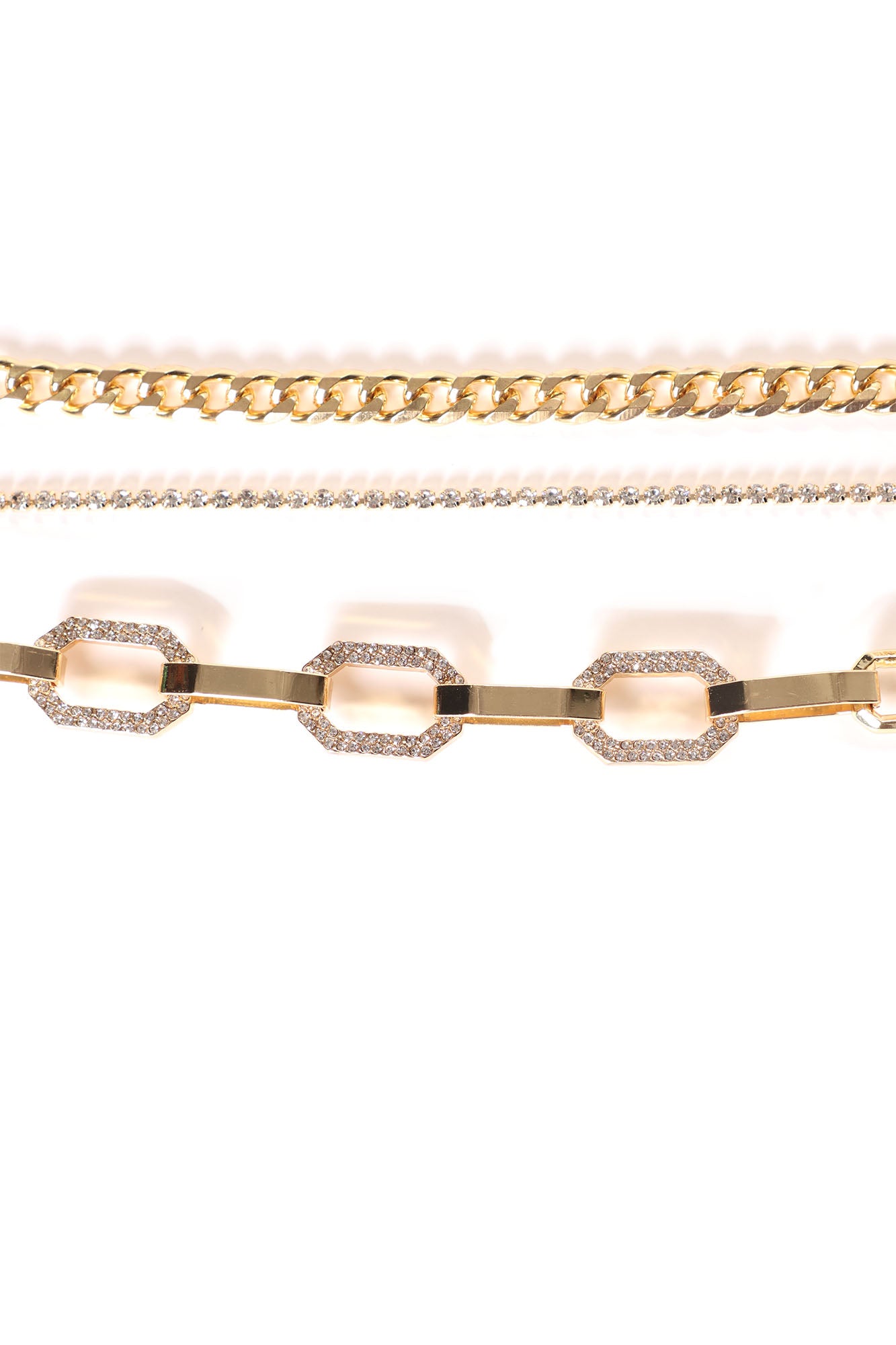 Street Chic 3 Piece Bracelet Set - Gold