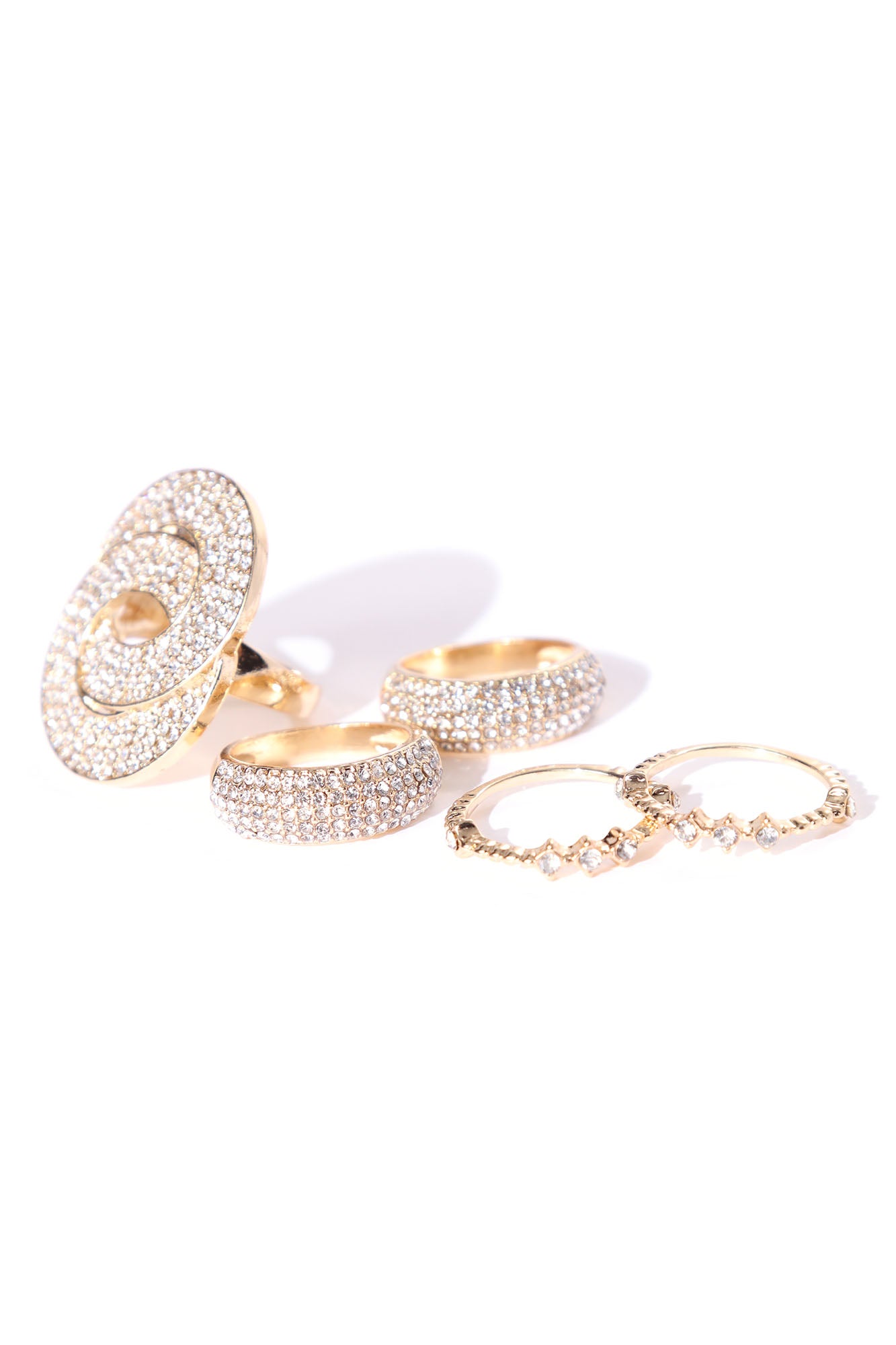 You Want Me 5 Piece Ring Set - Gold